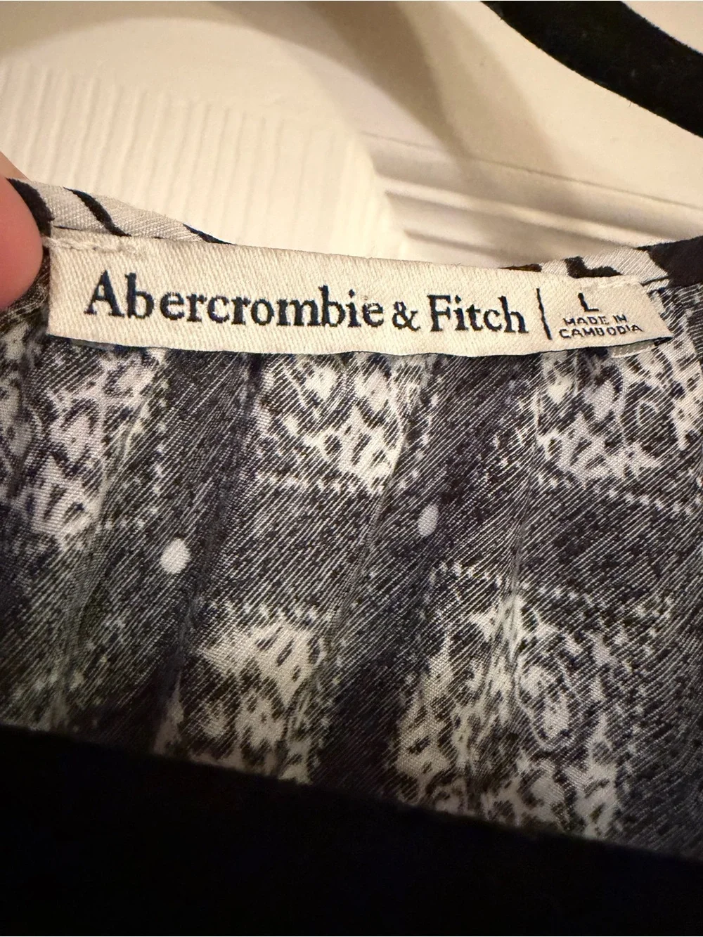 Abercrombie and Fitch Black and White Cutout Maxi Dress with Ring Detail Large